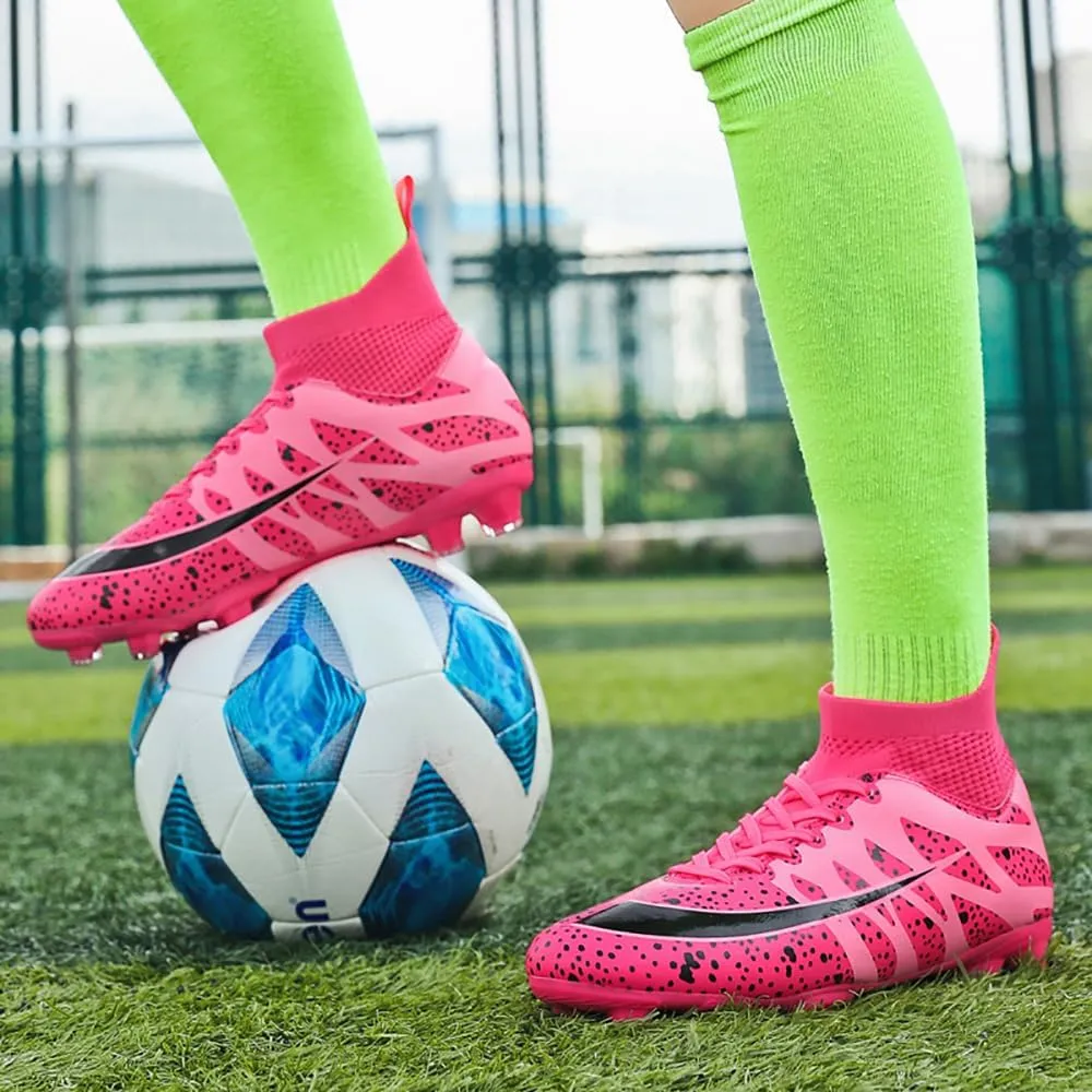 GEXECEUSS Men's Lightweight Football Cleats for Training: Boys High-Top Soccer Boots for Outdoor - Youth Professional Futsal Shoes