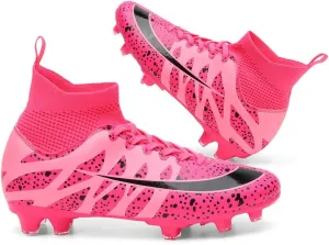 GEXECEUSS Men's Lightweight Football Cleats for Training: Boys High-Top Soccer Boots for Outdoor - Youth Professional Futsal Shoes