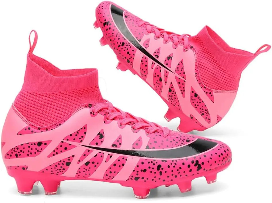 GEXECEUSS Men's Lightweight Football Cleats for Training: Boys High-Top Soccer Boots for Outdoor - Youth Professional Futsal Shoes