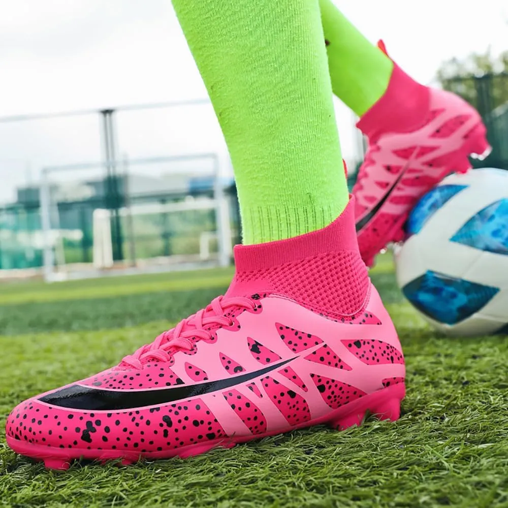 GEXECEUSS Men's Lightweight Football Cleats for Training: Boys High-Top Soccer Boots for Outdoor - Youth Professional Futsal Shoes
