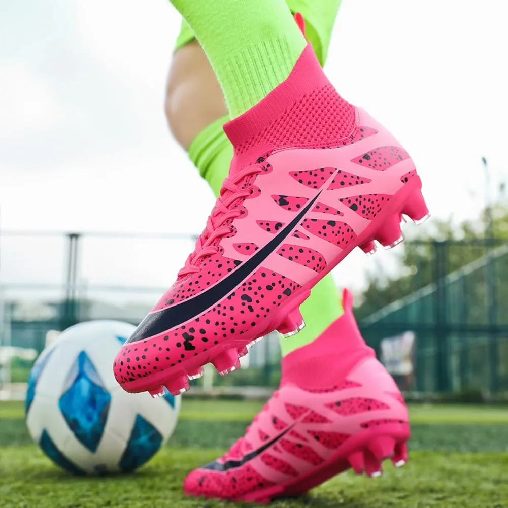 GEXECEUSS Men's Lightweight Football Cleats for Training: Boys High-Top Soccer Boots for Outdoor - Youth Professional Futsal Shoes