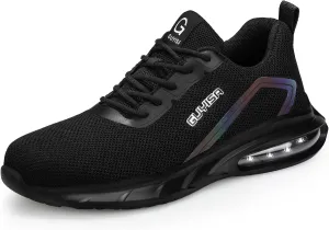GLANOUDUN Steel Toe Shoes for Men Black Work Shoes Lightweight Safety Shoe for Men Indestructible Steel Toe Sneakers Industrial Construction Shoe Men's Work & Safety Footwear