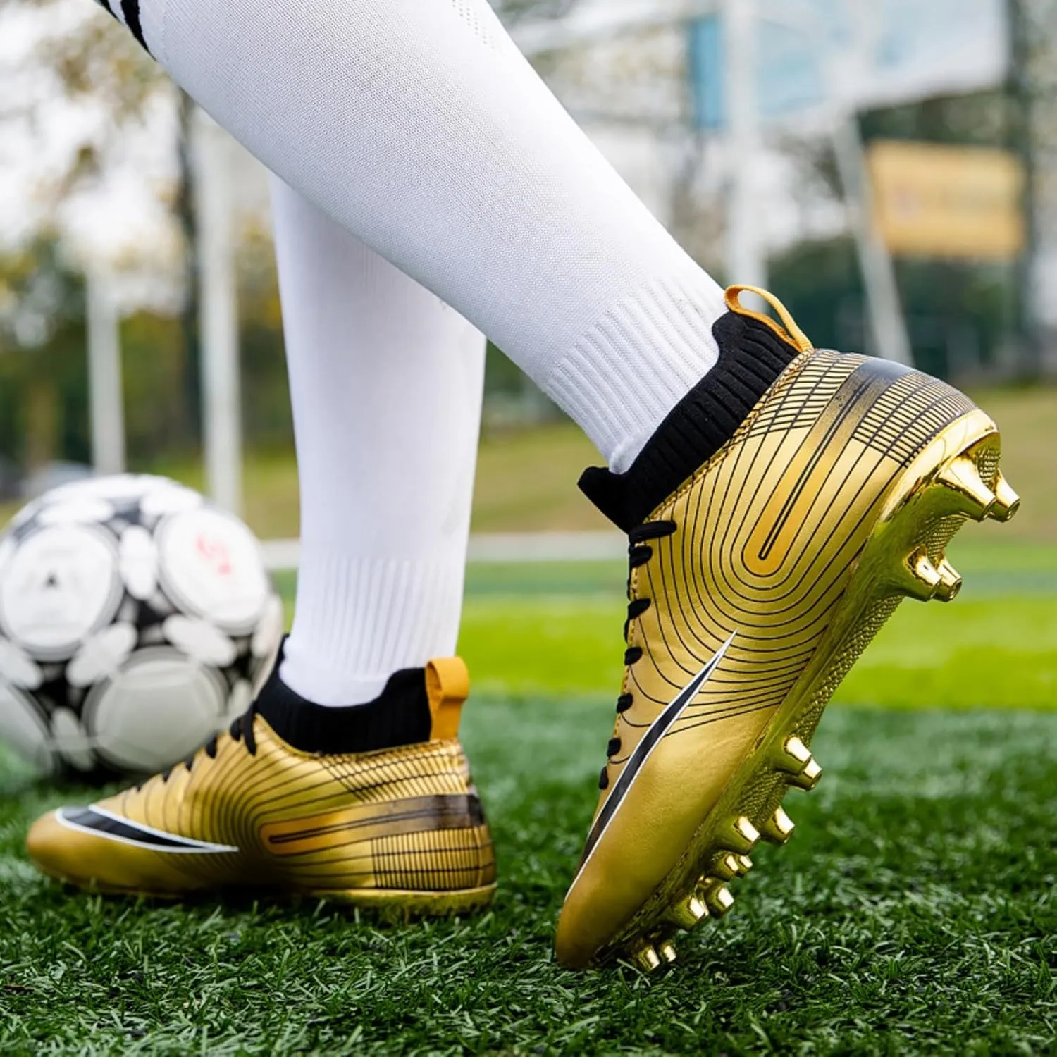 HESBITEUL Soccer Cleats Firm Ground: Lightweight FG Football Shoes