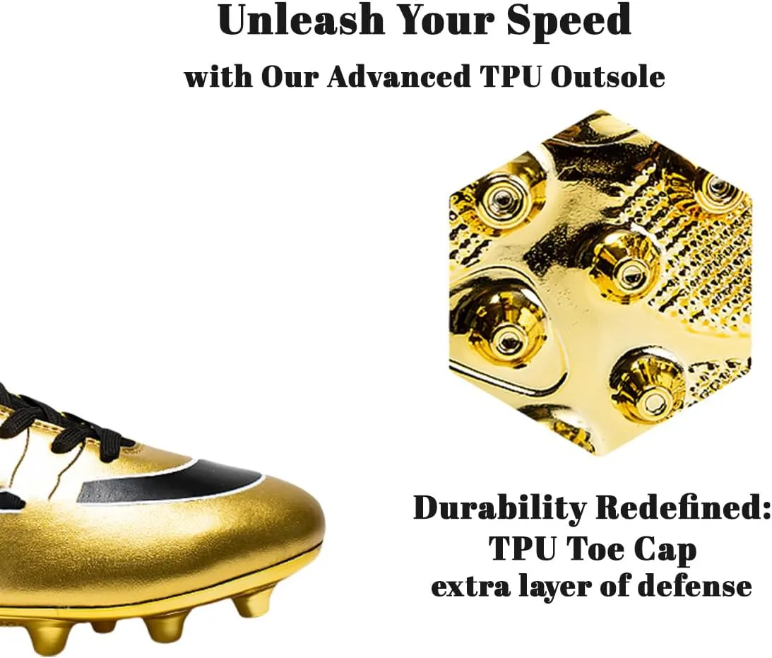 HESBITEUL Soccer Cleats Firm Ground: Lightweight FG Football Shoes
