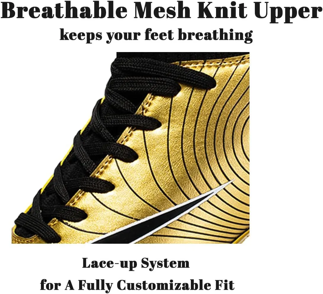 HESBITEUL Soccer Cleats Firm Ground: Lightweight FG Football Shoes