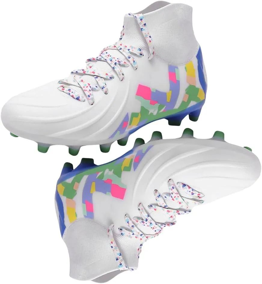 HESBITEUL Soccer Cleats Outdoor for Boys Training: High Top Football Cleats for Firm Ground