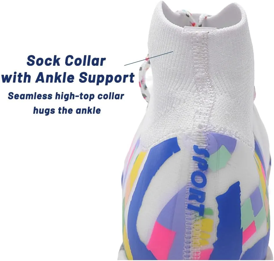 HESBITEUL Soccer Cleats Outdoor for Boys Training: High Top Football Cleats for Firm Ground