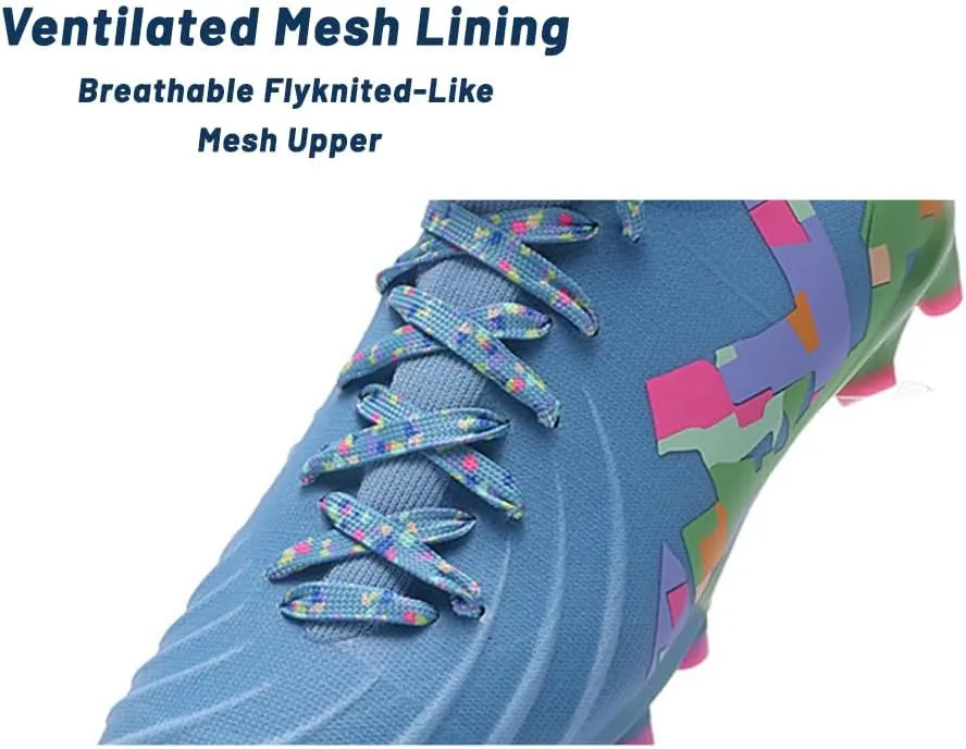 HESBITEUL Soccer Cleats Outdoor for Boys Training: High Top Football Cleats for Firm Ground