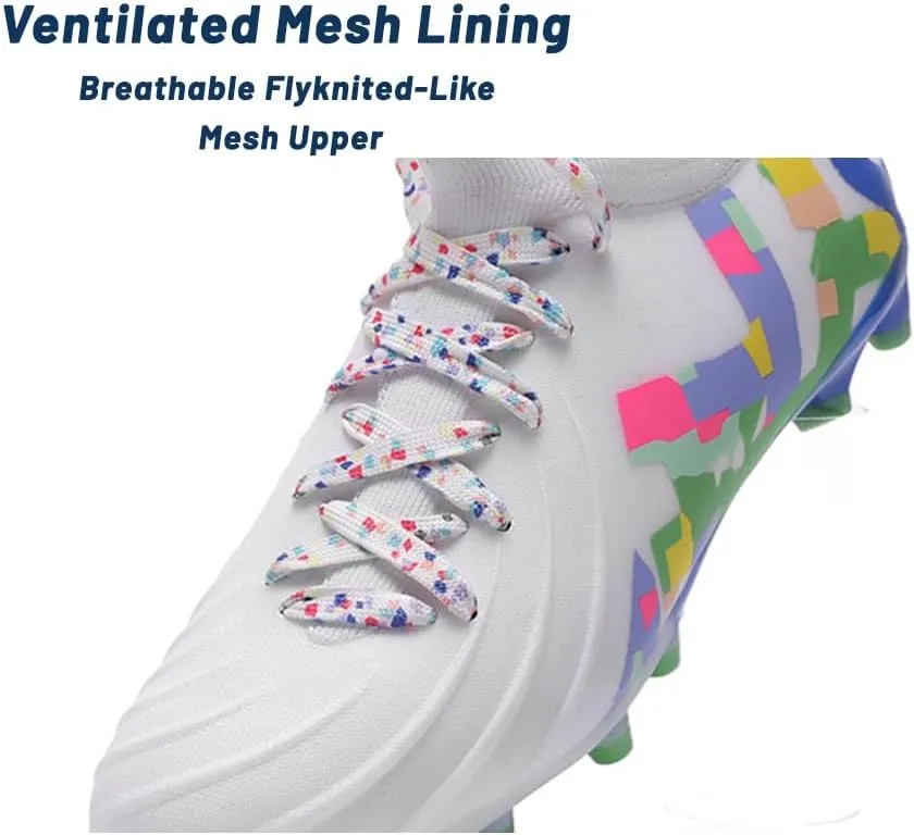 HESBITEUL Soccer Cleats Outdoor for Boys Training: High Top Football Cleats for Firm Ground