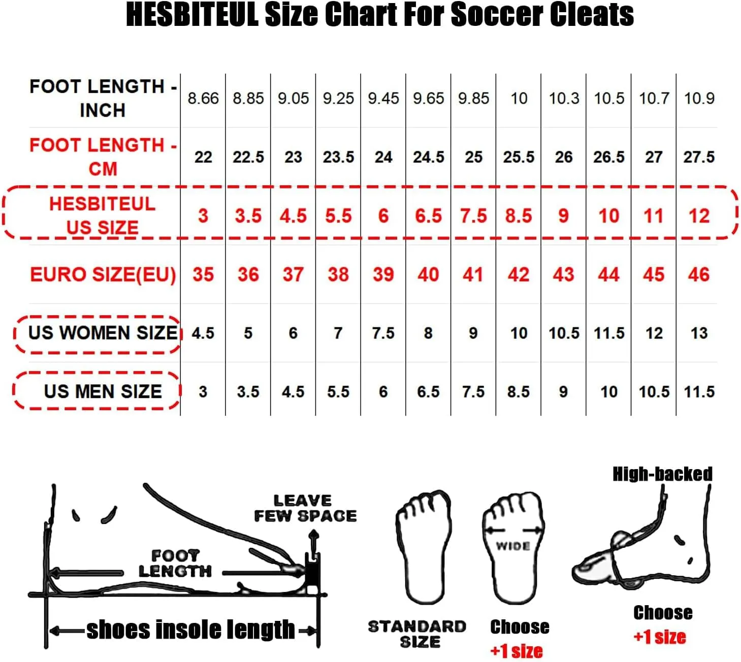 HESBITEUL Soccer Cleats Professional AG Spikes Athletic Football Training