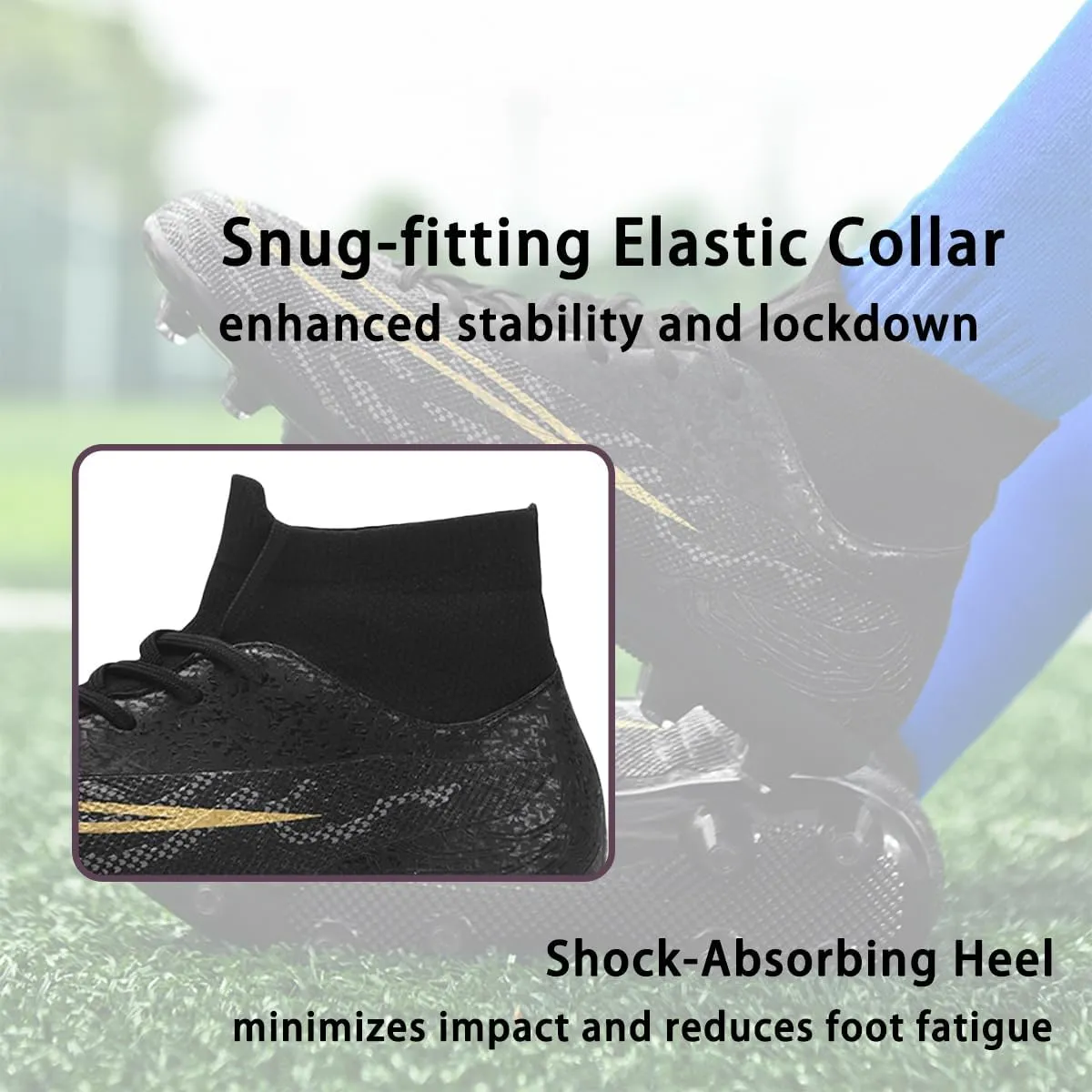 HESBITEUL Soccer Cleats Professional AG Spikes Athletic Football Training
