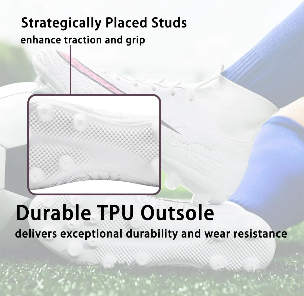 HESBITEUL Soccer Cleats Professional AG Spikes Athletic Football Training