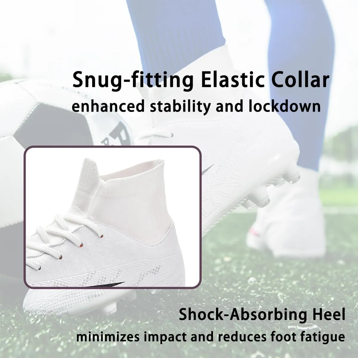 HESBITEUL Soccer Cleats Professional AG Spikes Athletic Football Training