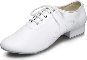 Honeystore Men's Lace-up Dance Shoes Leather Round-Toe Modern Tango Jazz Ballroom Latin