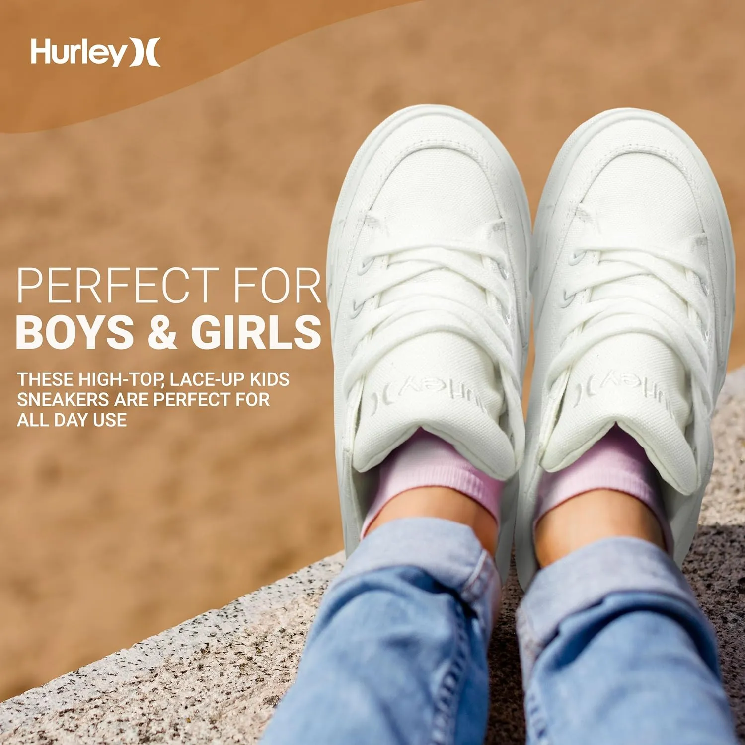 Hurley Roddy Kids High Top Skateboard Sneakers, Sports Shoes for Boys and Girls