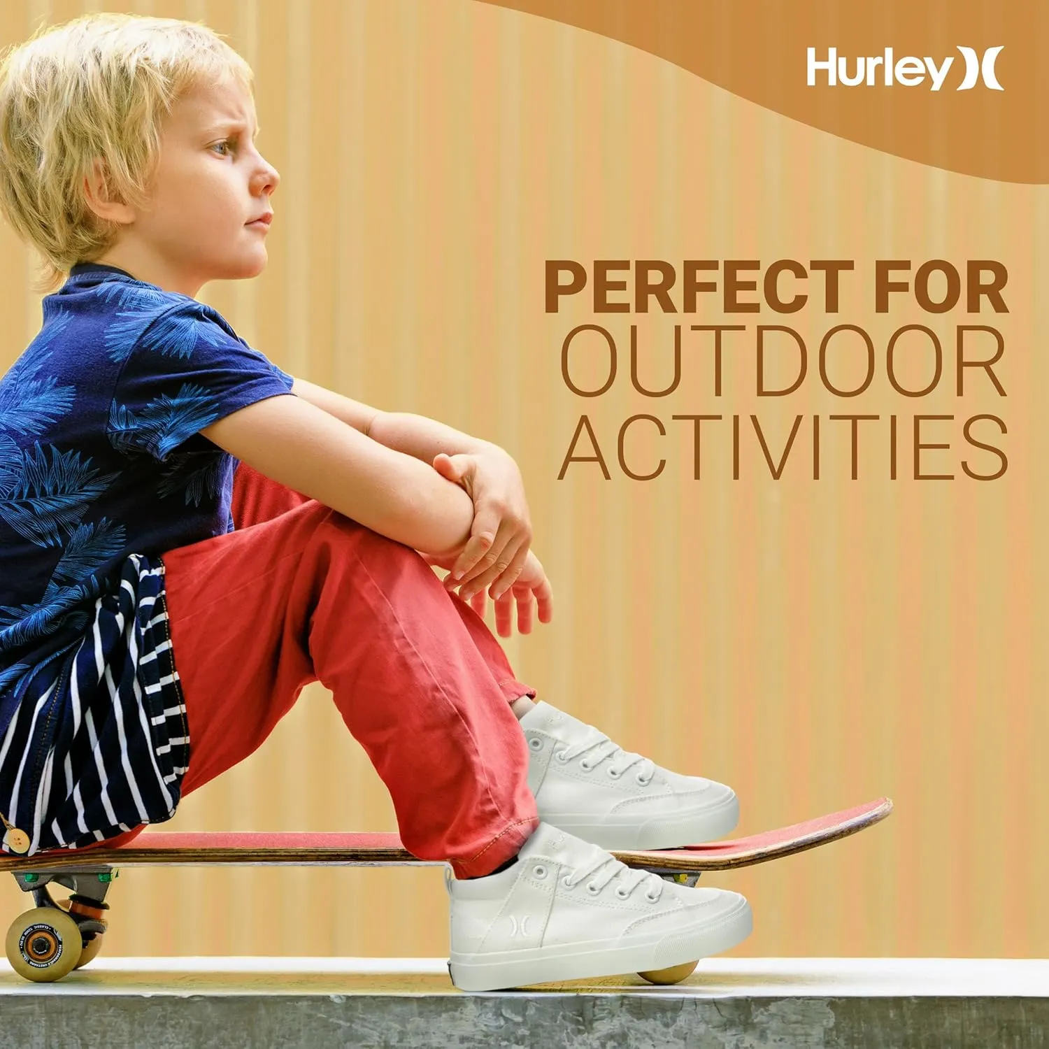 Hurley Roddy Kids High Top Skateboard Sneakers, Sports Shoes for Boys and Girls