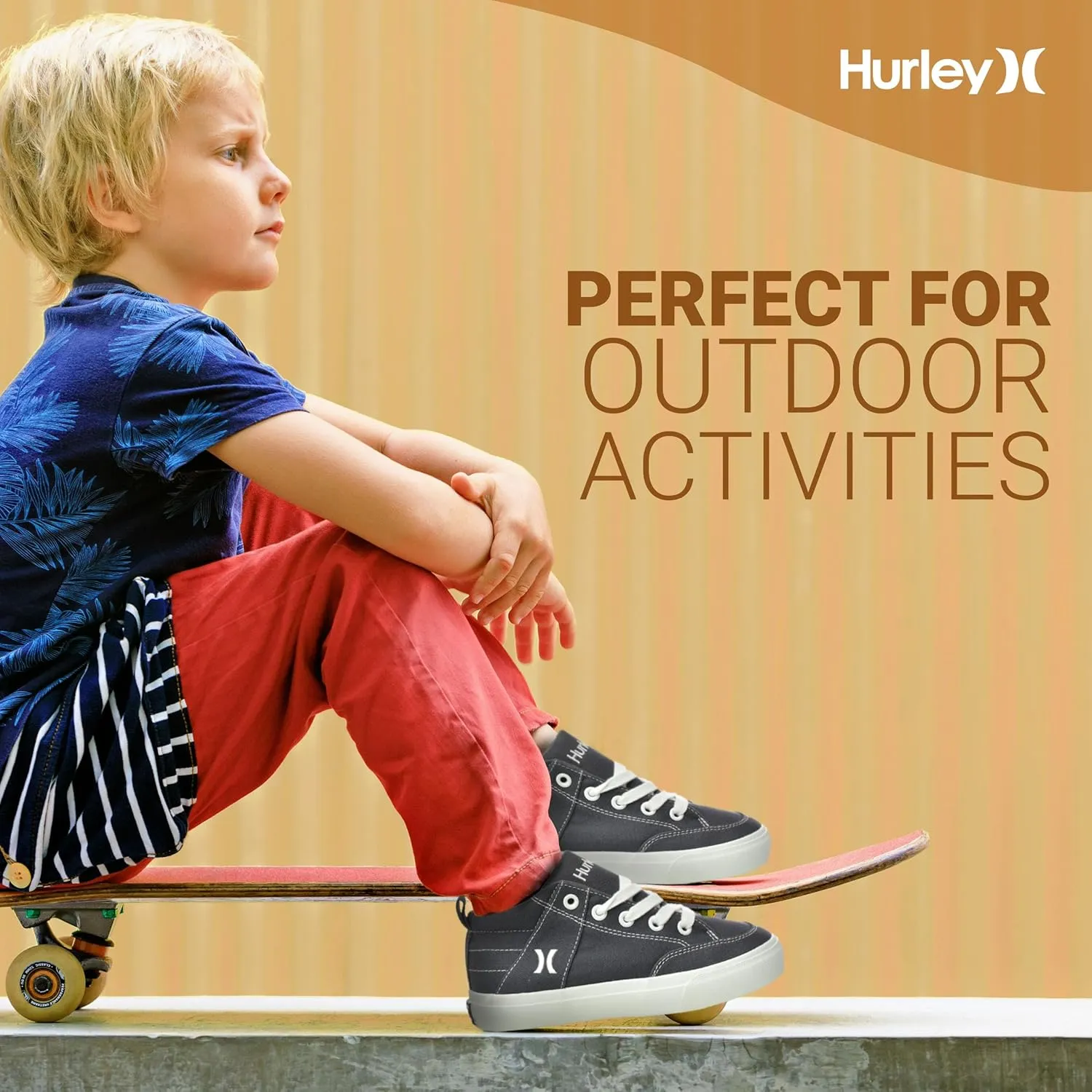 Hurley Roddy Kids High Top Skateboard Sneakers, Sports Shoes for Boys and Girls