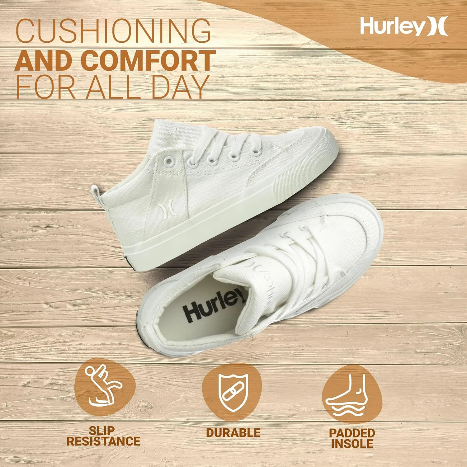 Hurley Roddy Kids High Top Skateboard Sneakers, Sports Shoes for Boys and Girls