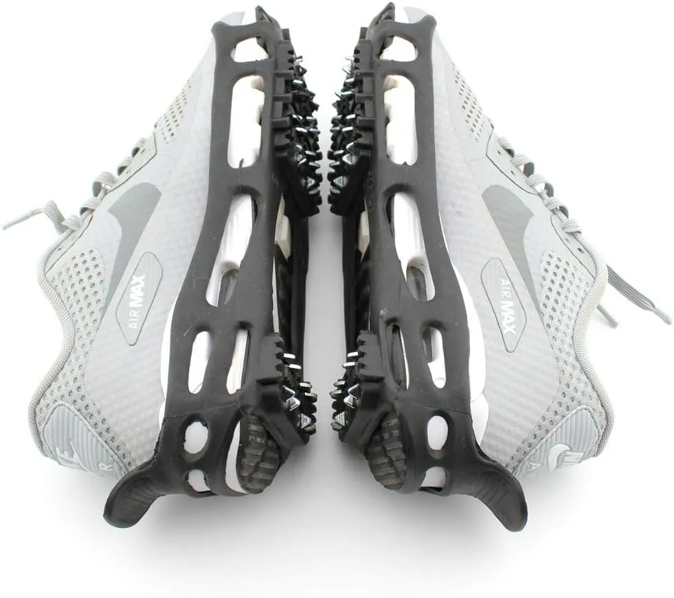Ice Cleats Grippers for Shoes and Boots 24 Teeth Crampons 10 Teeth Tiny Spikes Ice Cleats for Walk on Ice Snow and Freezing Mud