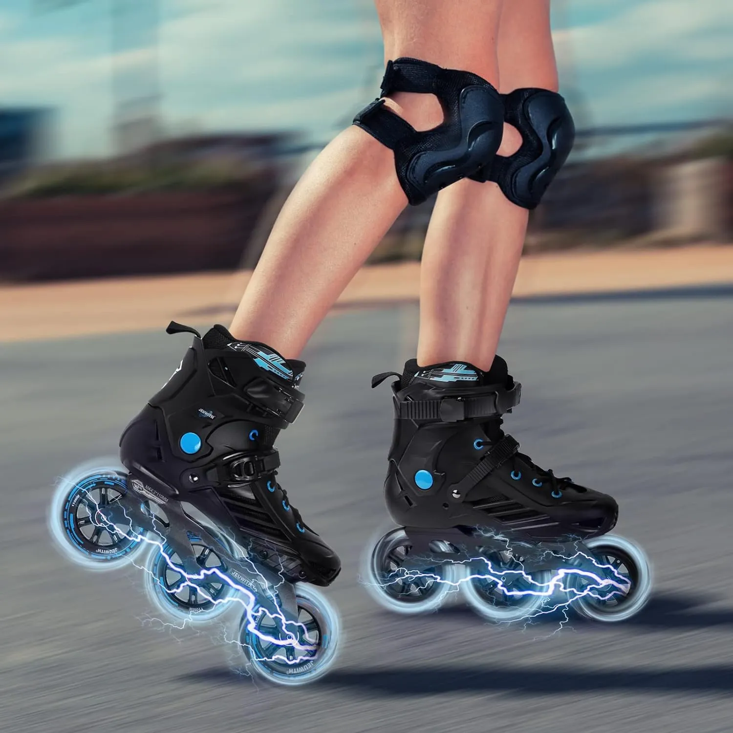 Inline Skates, 3 Wheels 110mm Roller Skates Blades for Adult Women Men, Professional Outdoor Fitness Inline Speed Skates for Unisex