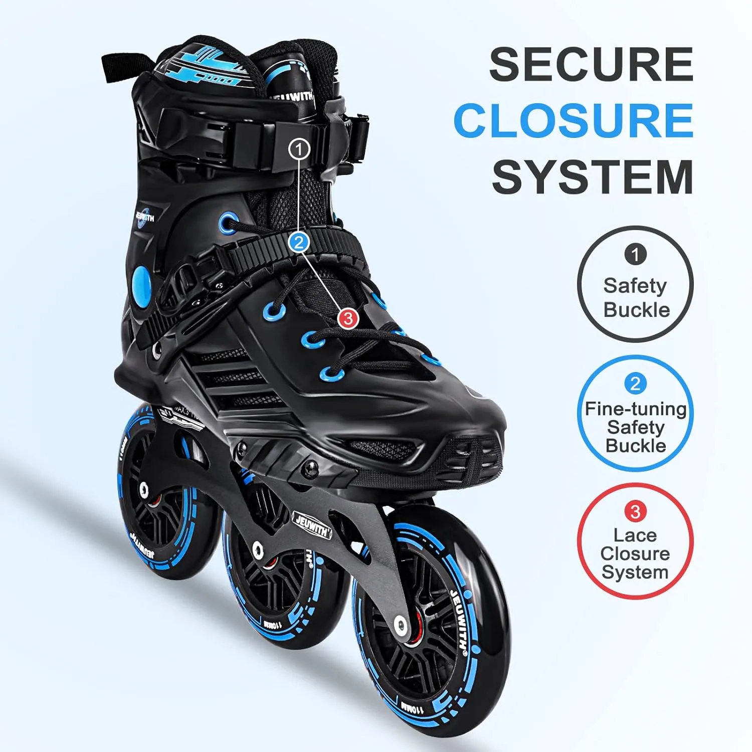 Inline Skates, 3 Wheels 110mm Roller Skates Blades for Adult Women Men, Professional Outdoor Fitness Inline Speed Skates for Unisex