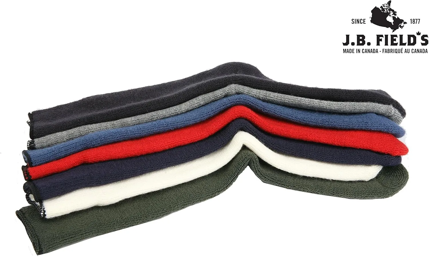 J.B. Field's Alpine -30 Below Winter Socks, Over-the-Calf Merino Wool Thermal Socks, 2 Pairs
