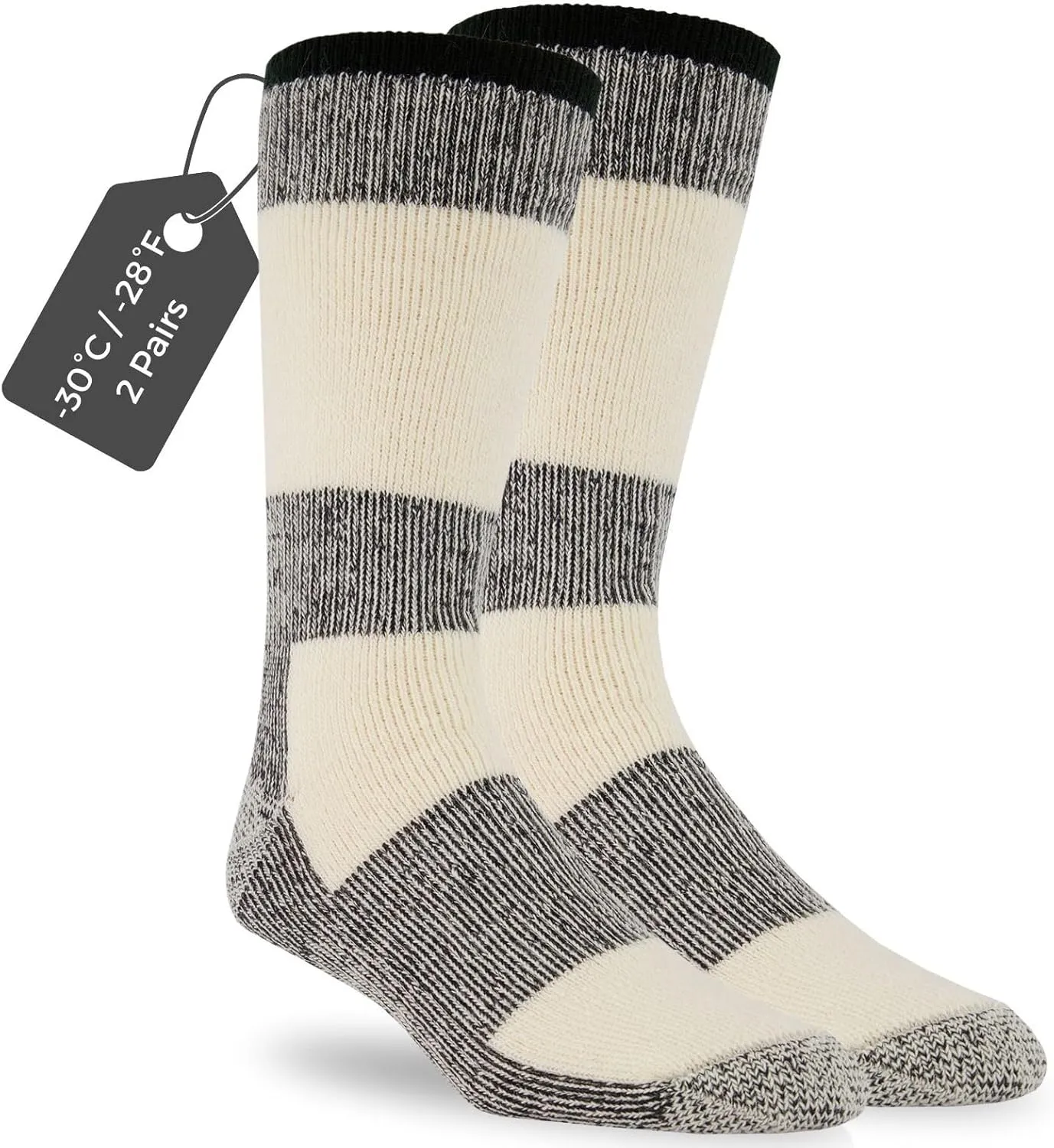 J.B. Field's Icelandic -30 Below XLR Merino Wool Thermal Winter Socks for Hiking, Trekking & Outdoor Activity, 2 Pairs