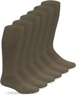 Jefferies Socks Mens Military Half Cushion Wool Combat over the Calf Boot Socks 6 Pair Pack
