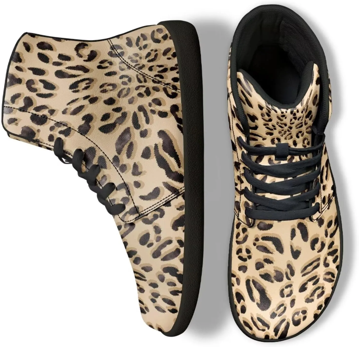 Jeiento Animal Print Barefoot High Top Sneaker Tennis Shoes Comfort Sports Fitness Running Shoes for Men