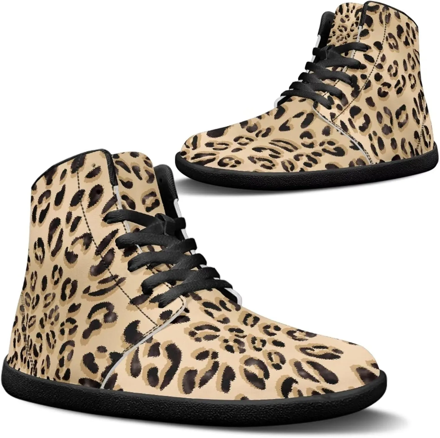 Jeiento Animal Print Barefoot High Top Sneaker Tennis Shoes Comfort Sports Fitness Running Shoes for Men