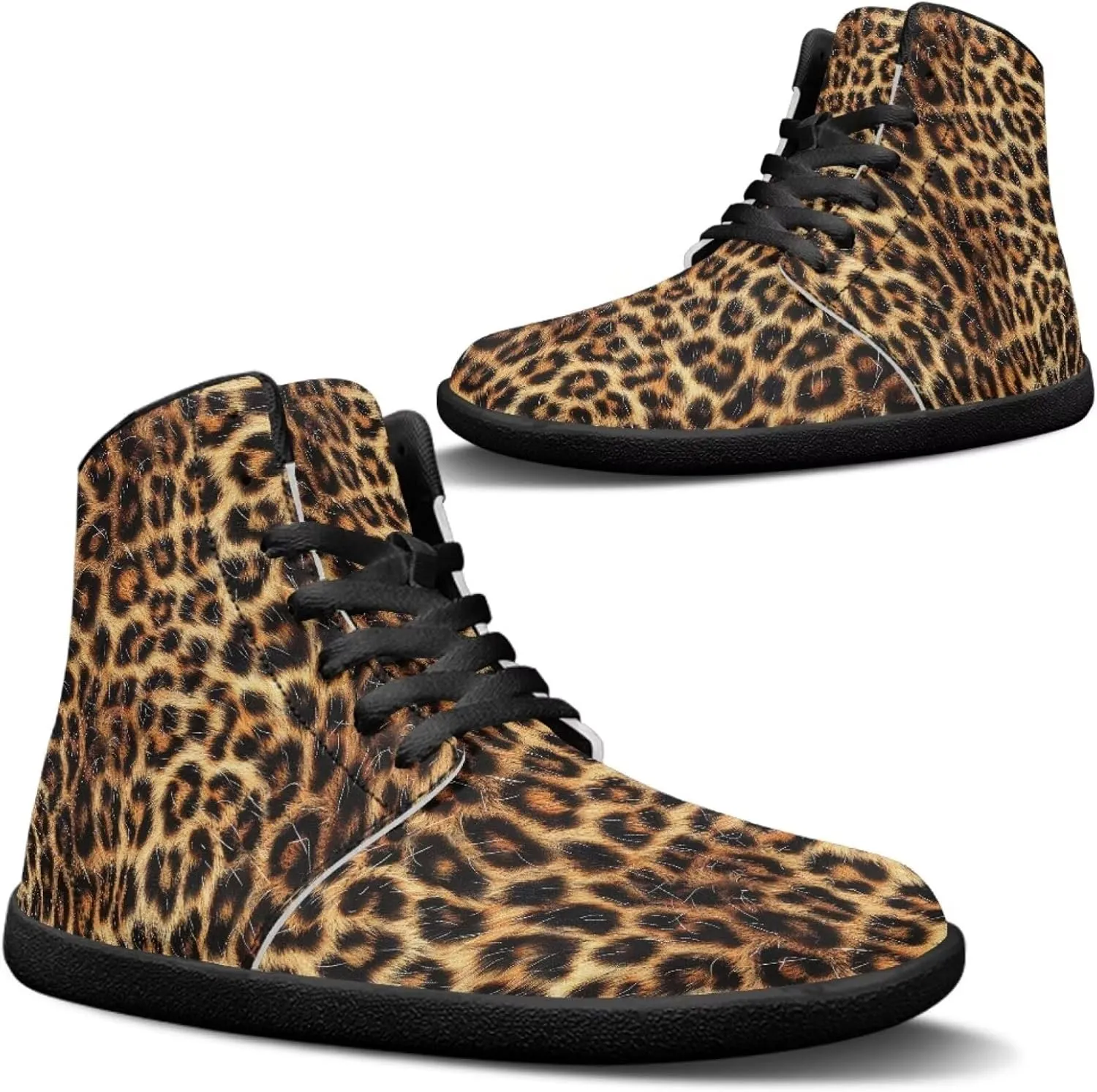 Jeiento Animal Print Barefoot High Top Sneaker Tennis Shoes Comfort Sports Fitness Running Shoes for Men