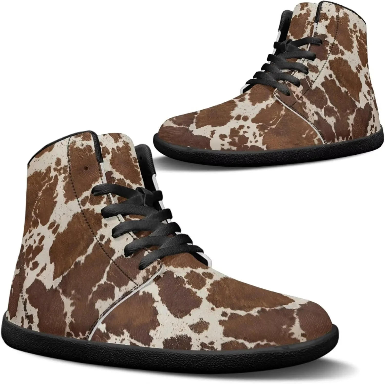 Jeiento Animal Print Barefoot High Top Sneaker Tennis Shoes Comfort Sports Fitness Running Shoes for Men
