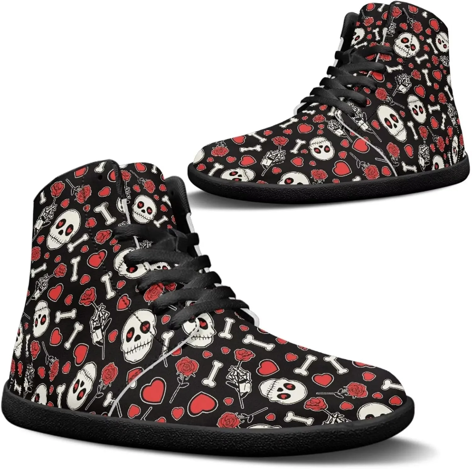 Jeiento Mens Sugar Skull Barefoot Shoes Zero Drop Sole Trail Running Sneakers Wide Toe Box