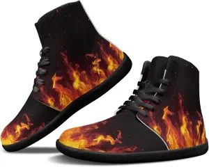 Jeiento Nature Pattern Mens Walking Shoes High Top Barefoot Running Shoes Wide Toe
