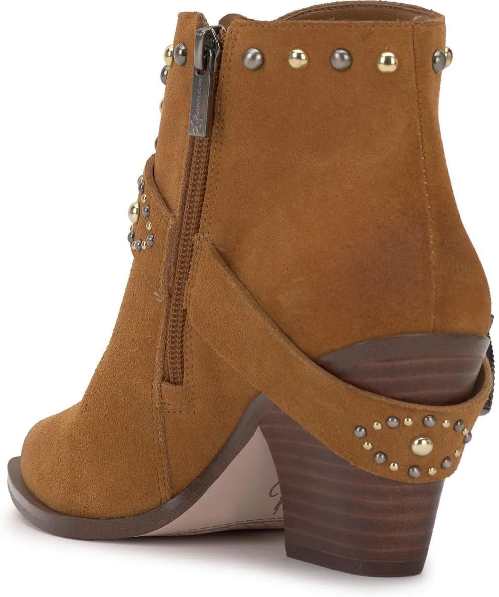 Jessica Simpson Womens Pivvy Suede Studded Cowboy, Western Boots