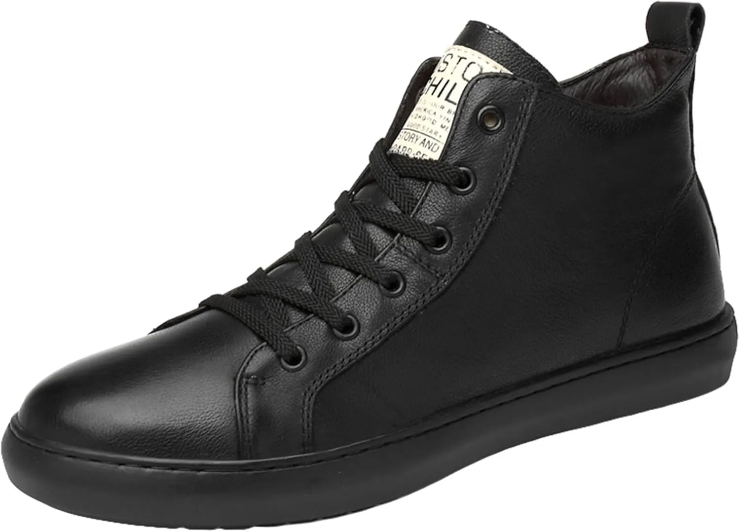 JiuQing Men's Fashion Dress Sneaker High Top Lace-Up Oxfords Side Zipper Casual