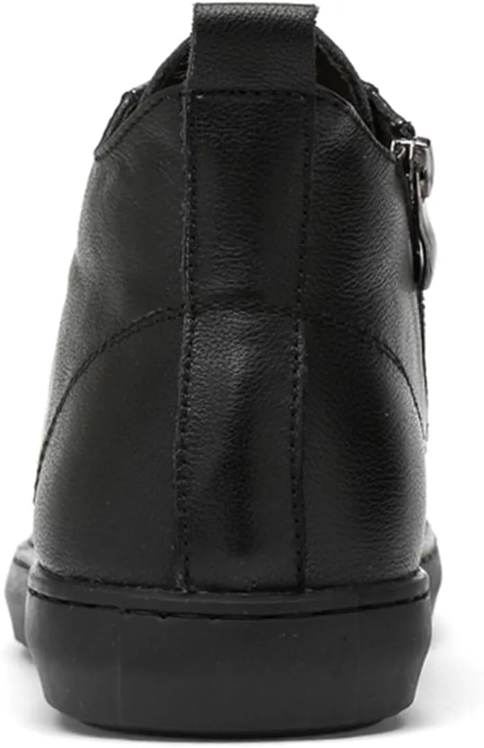 JiuQing Men's Fashion Dress Sneaker High Top Lace-Up Oxfords Side Zipper Casual