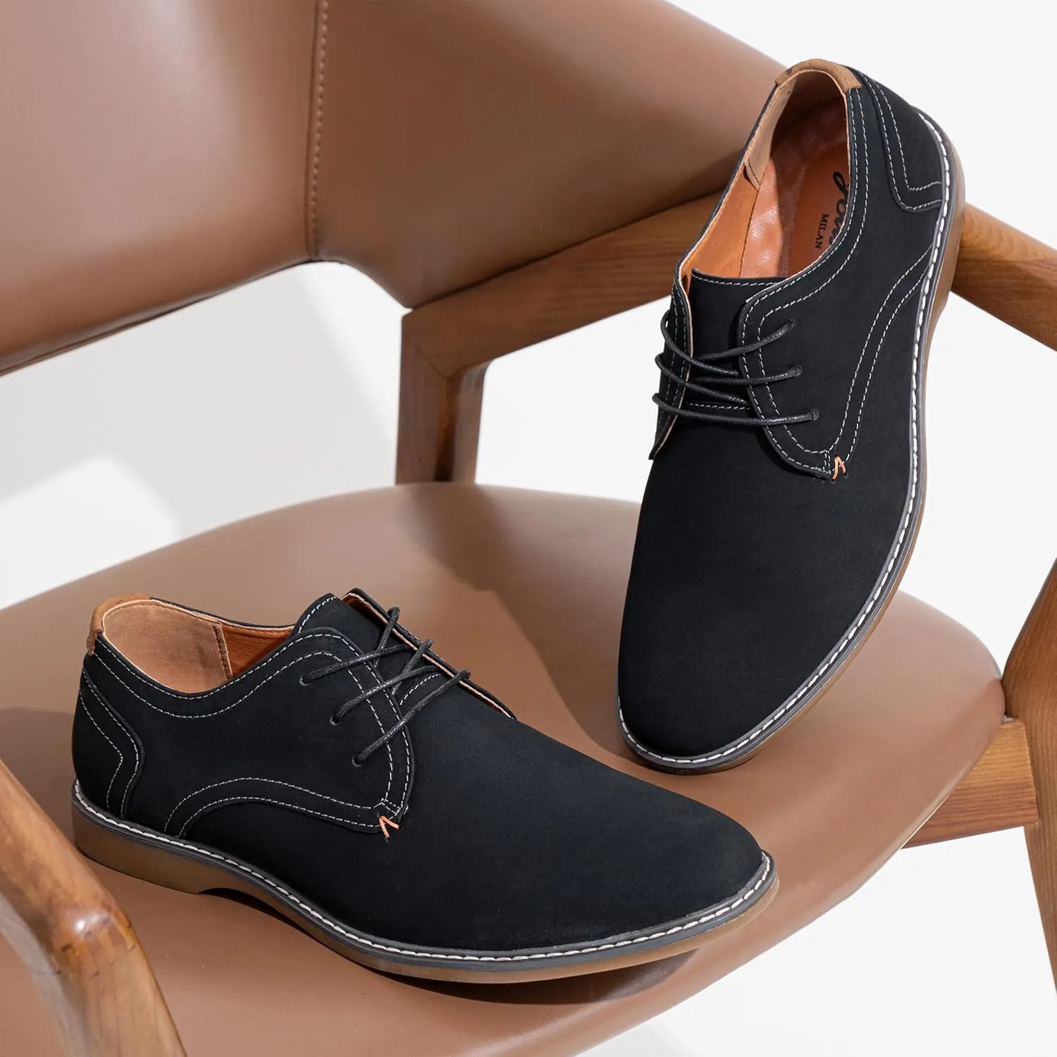 Jousen Men's Casual Dress Shoes Suede Business Classic Dress Shoes for Men