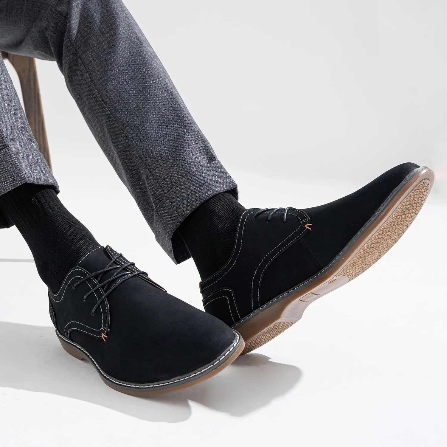 Jousen Men's Casual Dress Shoes Suede Business Classic Dress Shoes for Men