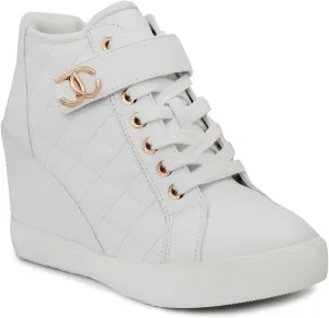 Juicy Couture Women's Platform Wedge Sneakers High-Top Shoes-Journey