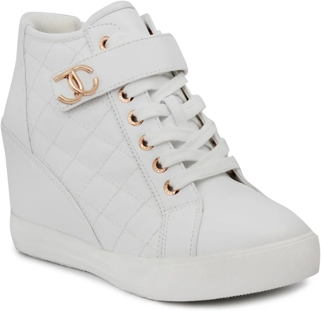 Juicy Couture Women's Platform Wedge Sneakers High-Top Shoes-Journey