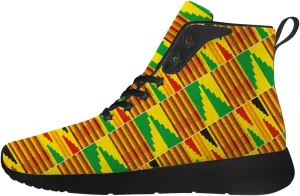 Kente Shoes for Women Men African Kente High Top Sneakers Running Walking Shoes Gifts for Men Women