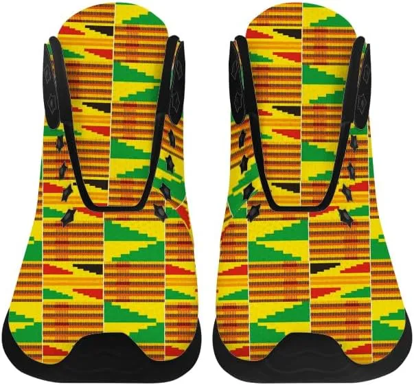 Kente Shoes for Women Men African Kente High Top Sneakers Running Walking Shoes Gifts for Men Women