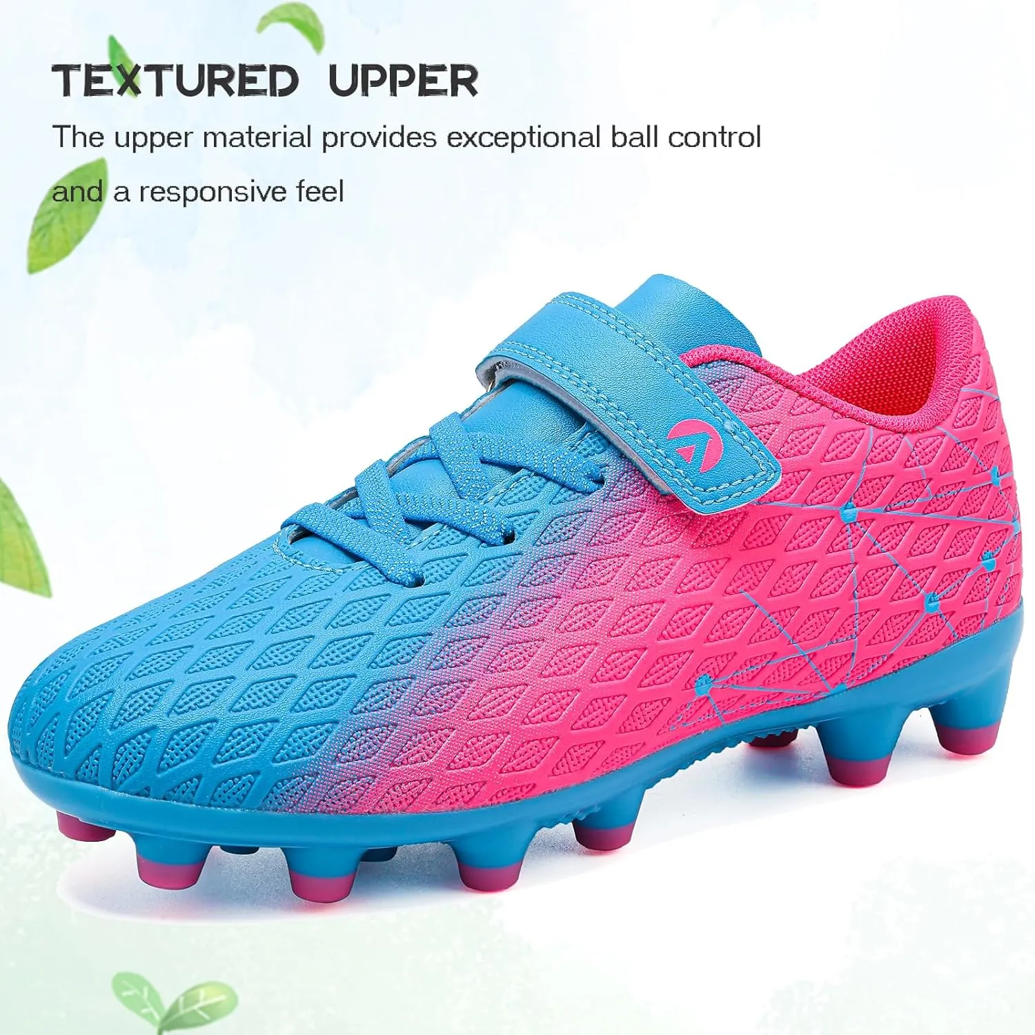 Kids Soccer Cleats Boys Girls Firm Ground Soccer FG/AG Soccer Athletic Outdoor Football Shoes Youth Turf Soccer Cleat Soccer Shoes for Little/Big Kid
