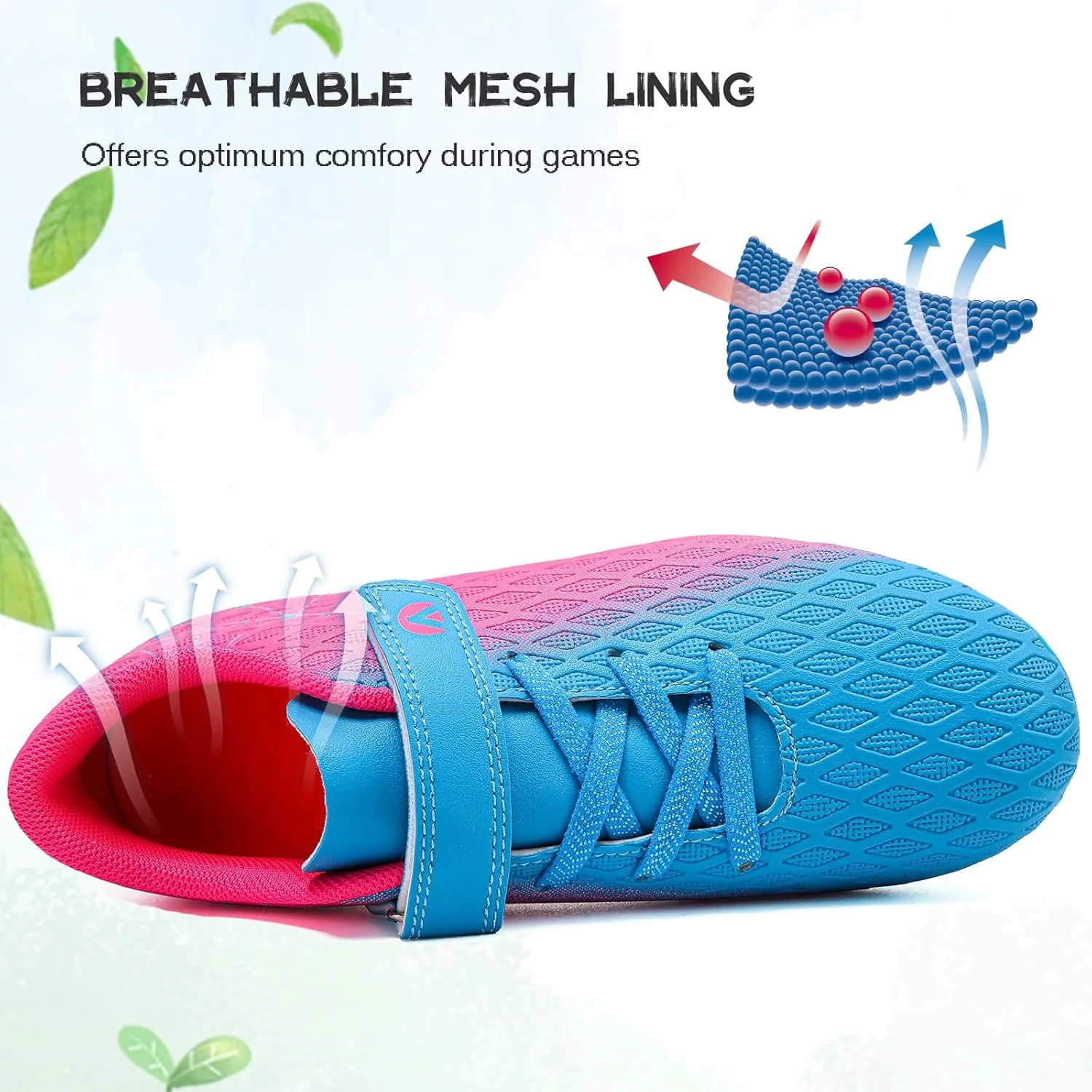 Kids Soccer Cleats Boys Girls Firm Ground Soccer FG/AG Soccer Athletic Outdoor Football Shoes Youth Turf Soccer Cleat Soccer Shoes for Little/Big Kid