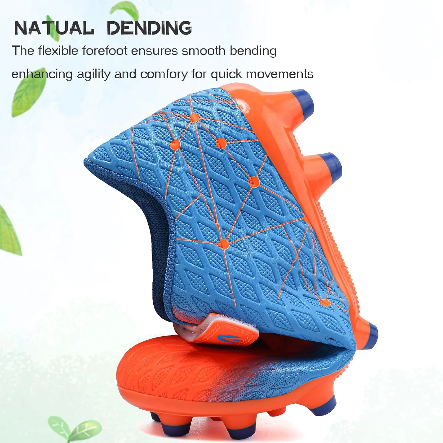 Kids Soccer Cleats Boys Girls Firm Ground Soccer FG/AG Soccer Athletic Outdoor Football Shoes Youth Turf Soccer Cleat Soccer Shoes for Little/Big Kid