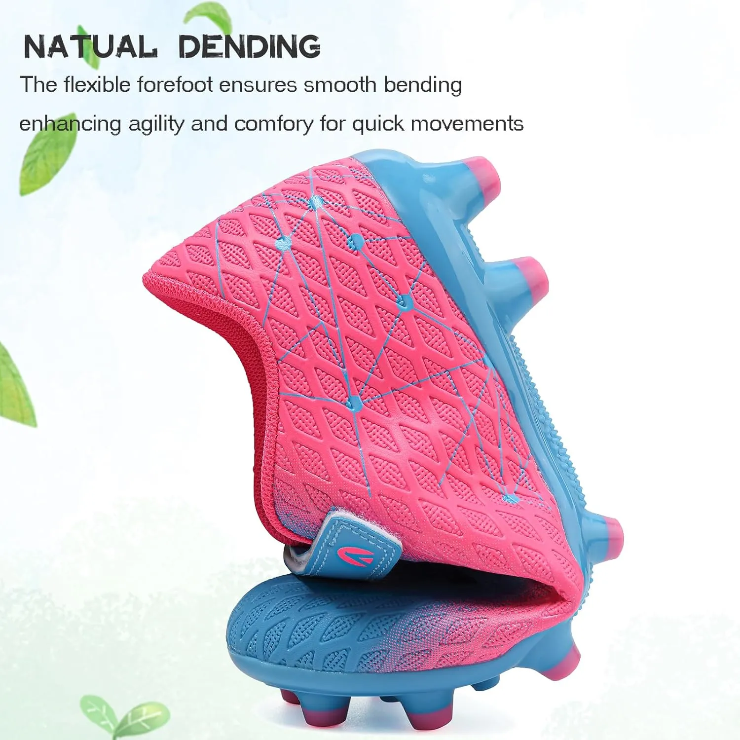 Kids Soccer Cleats Boys Girls Firm Ground Soccer FG/AG Soccer Athletic Outdoor Football Shoes Youth Turf Soccer Cleat Soccer Shoes for Little/Big Kid