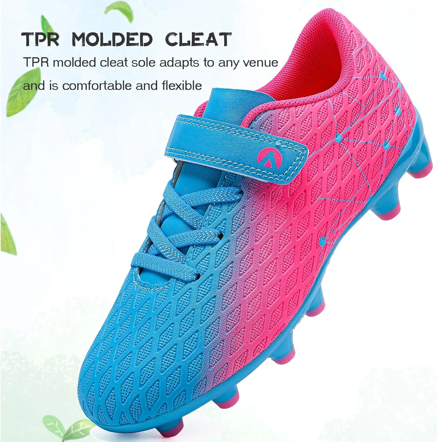 Kids Soccer Cleats Boys Girls Firm Ground Soccer FG/AG Soccer Athletic Outdoor Football Shoes Youth Turf Soccer Cleat Soccer Shoes for Little/Big Kid