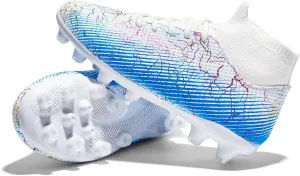Kid's Soccer Cleats Boys Girls Football Shoes Youth Soccer Shoes High-Top Outdoor Training AG