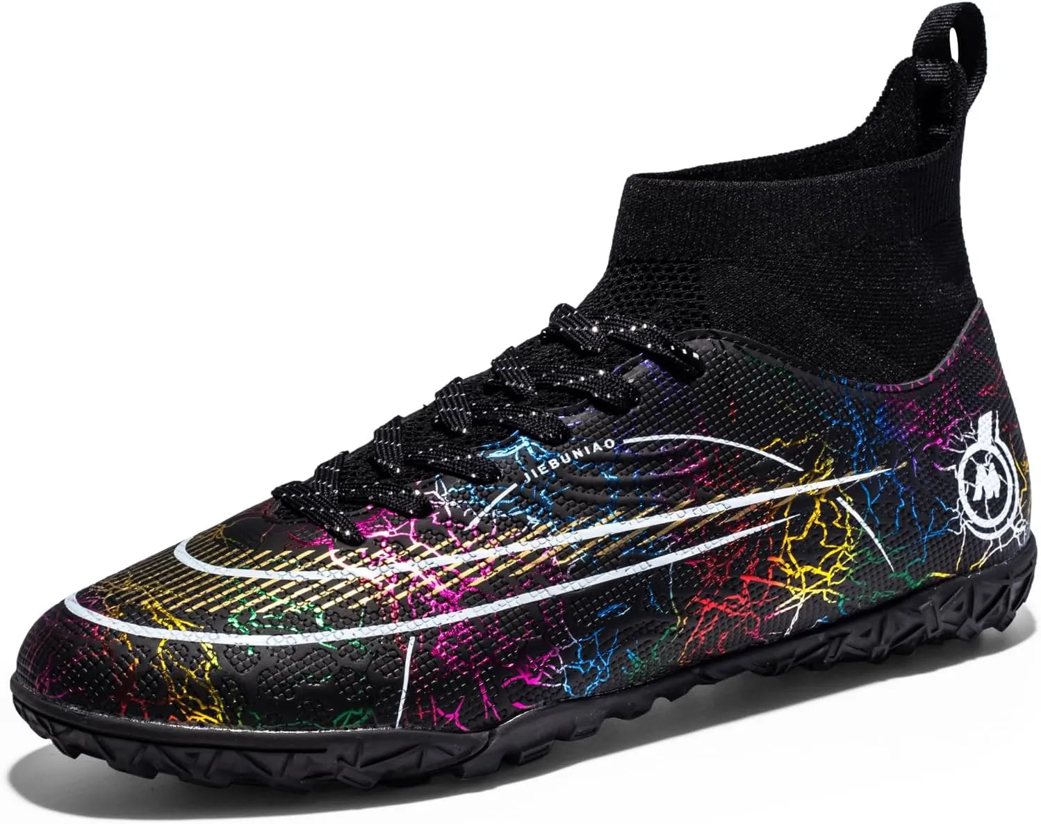 Kids Soccer Shoes Indoor Futsal Turf Youth Soccer Cleats Boys TF High-Top Football Boots for Training Outdoor Indoor